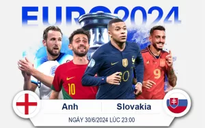 Đọc kèo Anh vs Slovakia 30-6-2024 23 giờ